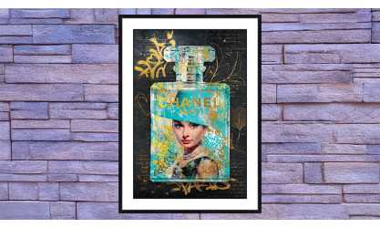 Déco - Image encadrée Bouteille Chanel Hepburn