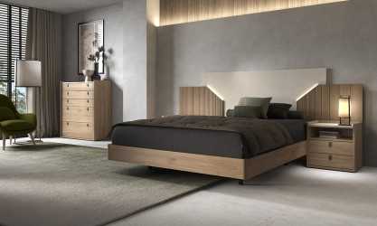 Salsa - Lit pour couchage 140x190 avec 2 chevets