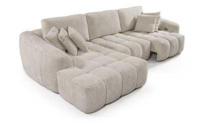 Brandy - Canapé d'angle chaise longue avec 2 assises coulissantes