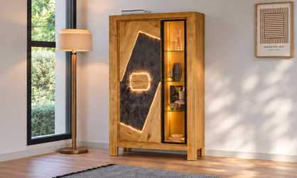 Extrême - Vitrine 2 portes bois 1 porte verre