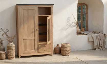 Vauban - Vitrine 2 portes 2 tiroirs 1 niche